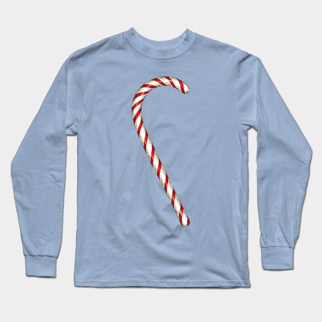 Candy Cane and Snowflakes Long Sleeve T-Shirt by deepfuze